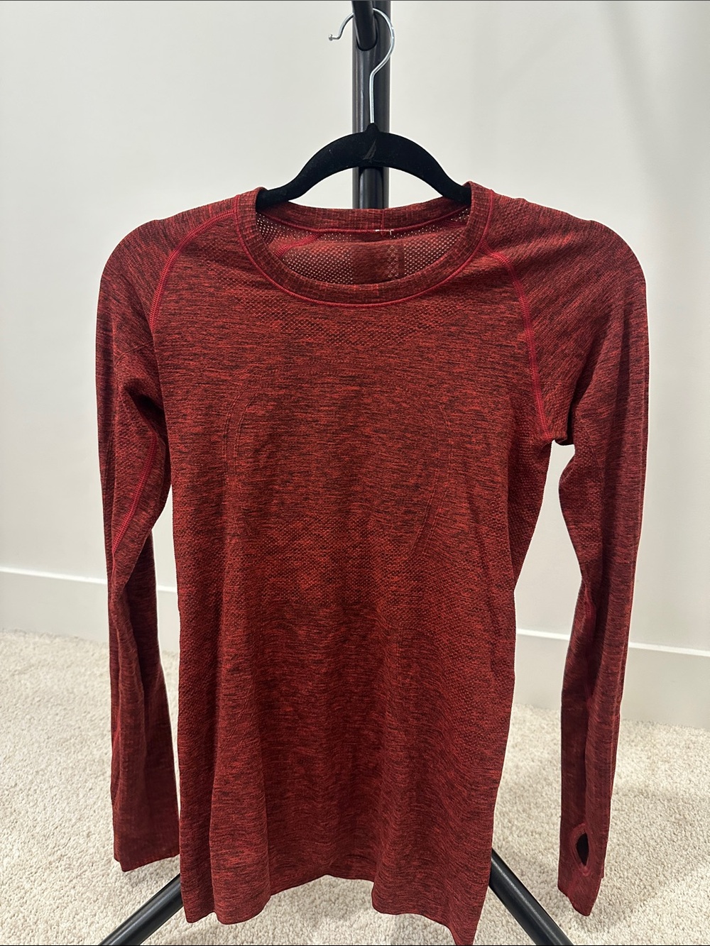 lululemon athletica Long-Sleeve Heathered Deep Red Top